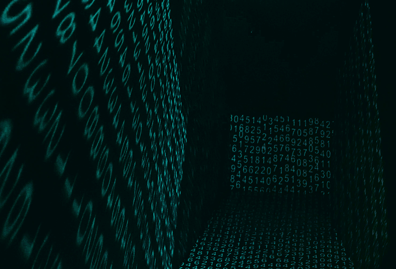Abstract digital background featuring glowing streams of numbers and data patterns representing generative AI, machine learning, and advanced technology systems.